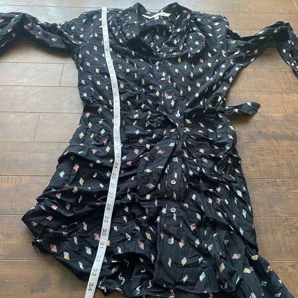 Veronica Beard Black Metallic Jacquard ALIA Ruched Ruffle mini dress - Picture 12 of 13